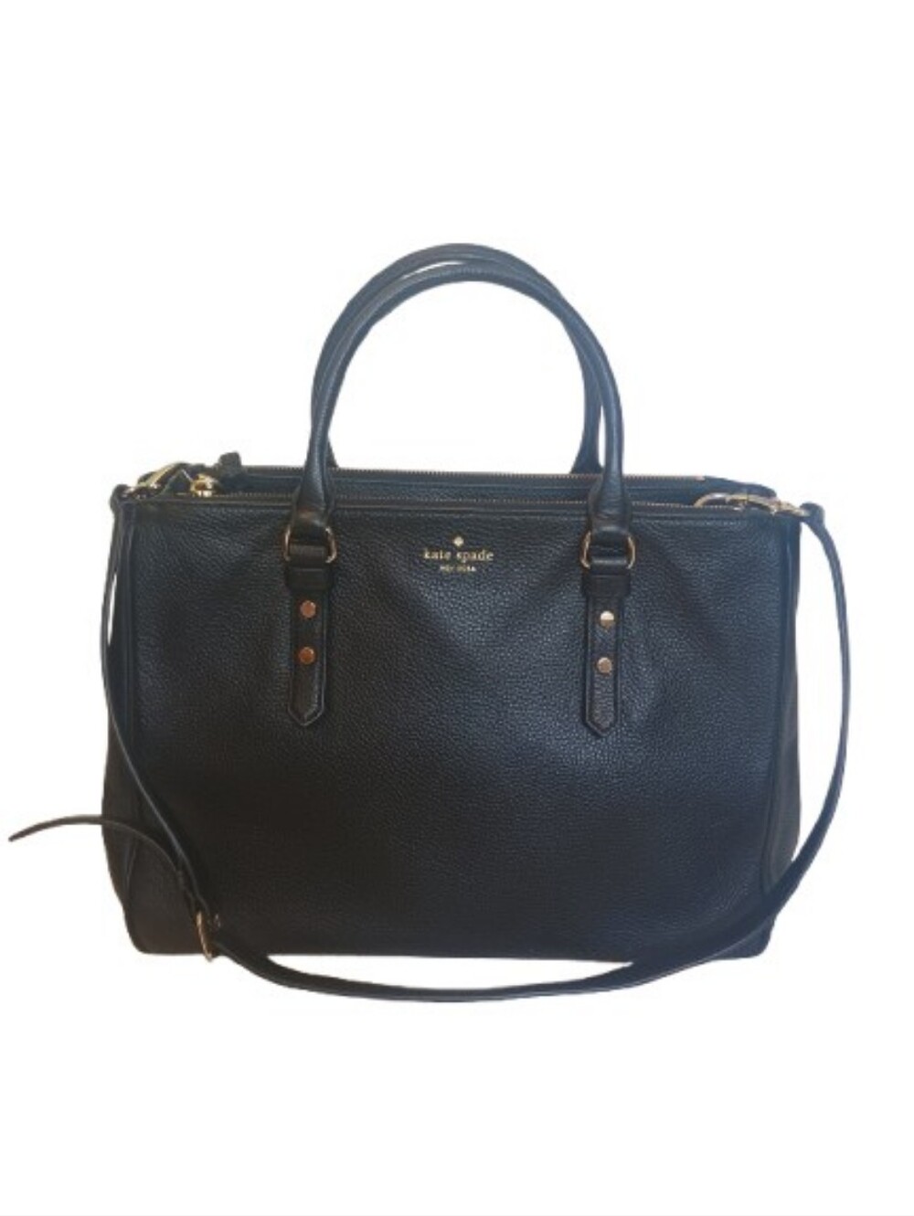 Kate Spade Black  Pebbled Cow Leather satchel bag